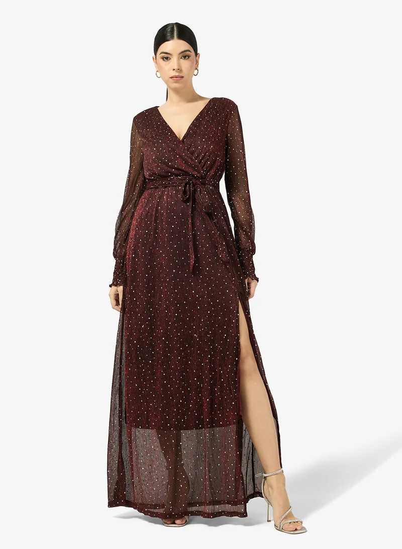 Ella  Shimmer Wrap Dress for Women | Best Price UAE